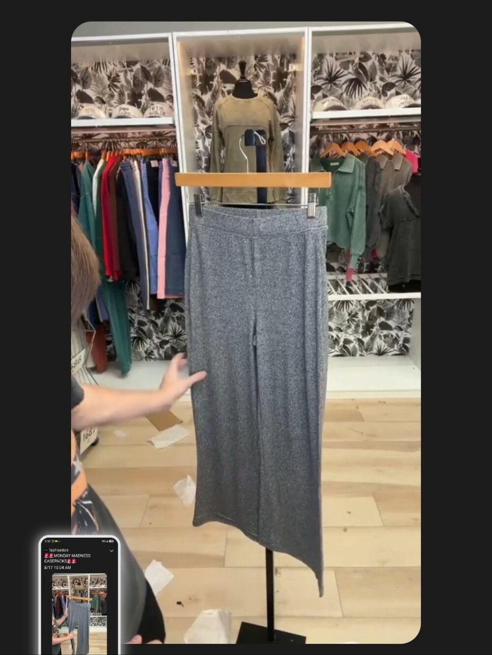 ZENANA softest Women's Gray Knit Asymmetric Pants